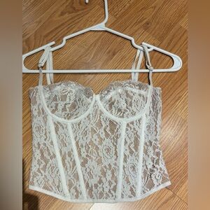 White Fox Boutique Lace Bustier in White